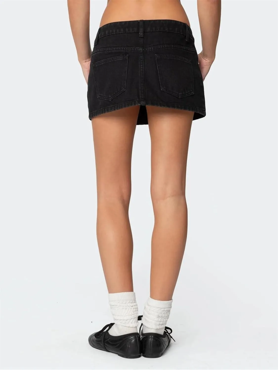 Alyweatry Women Y2k Denim Micro Skirt Low Rise Cute Bodycon Jean Mini Skirt with Pockets Summer Trendy Streetwear