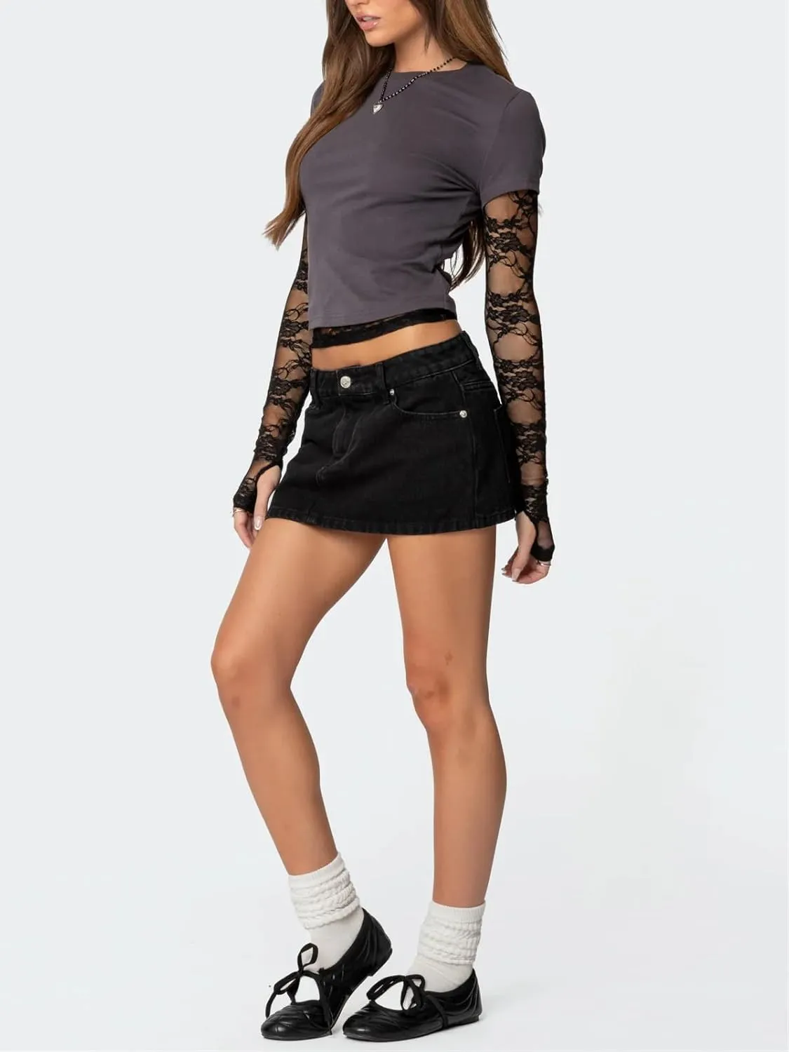 Alyweatry Women Y2k Denim Micro Skirt Low Rise Cute Bodycon Jean Mini Skirt with Pockets Summer Trendy Streetwear