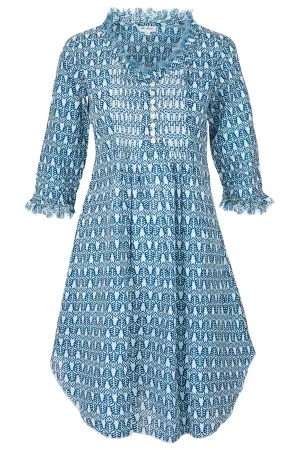 Annabel Cotton Tunic in Fresh Navy & white