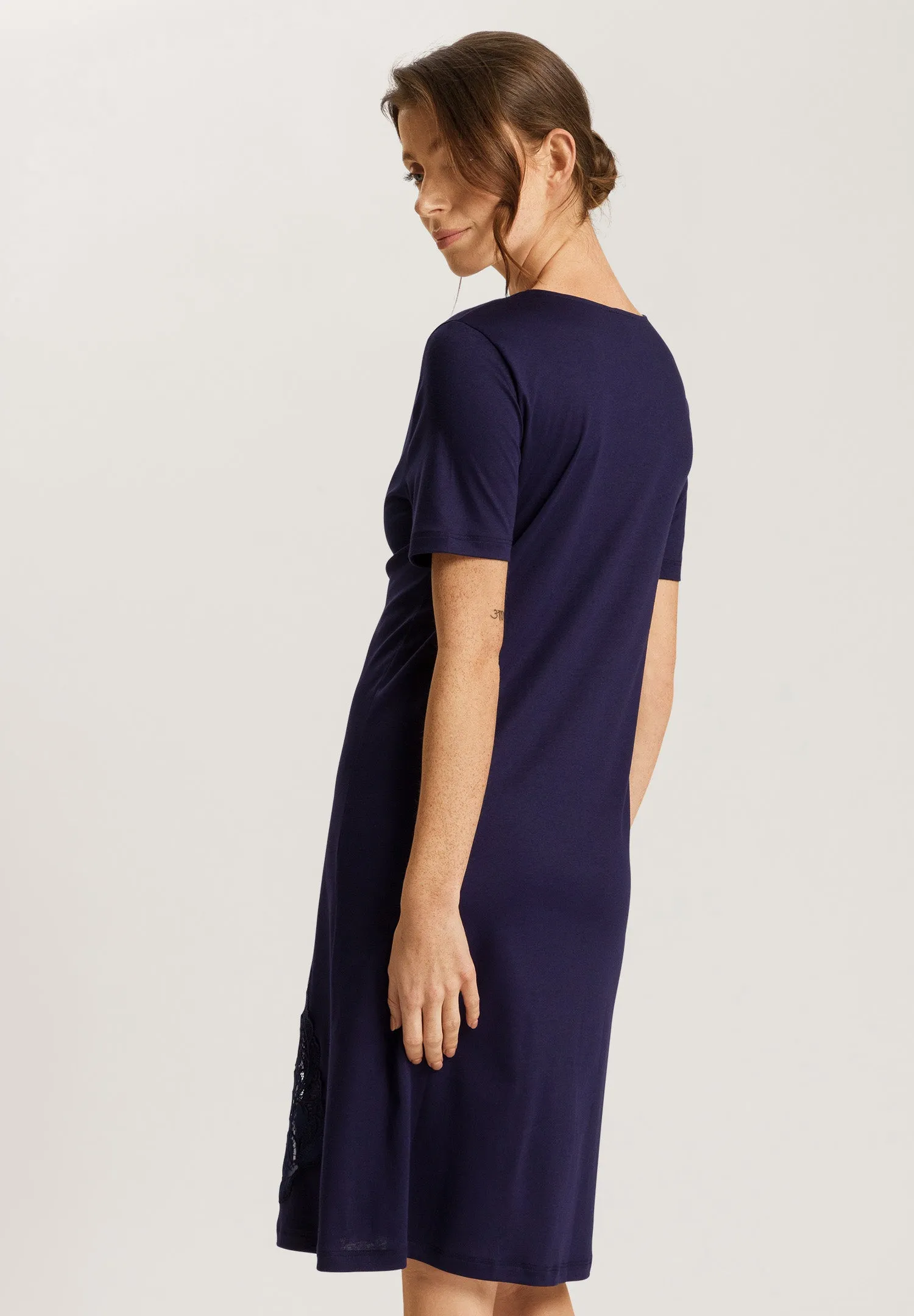 Anne Embroidered Cotton Nightgown| Evening Blue 74891-2621