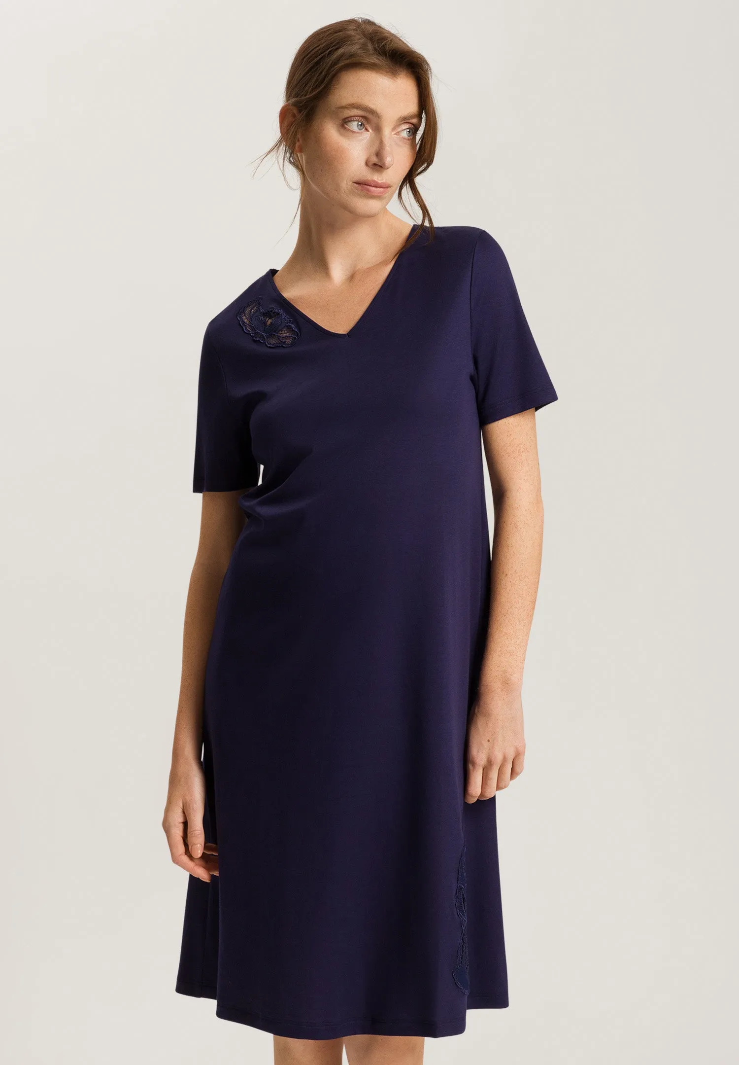 Anne Embroidered Cotton Nightgown| Evening Blue 74891-2621
