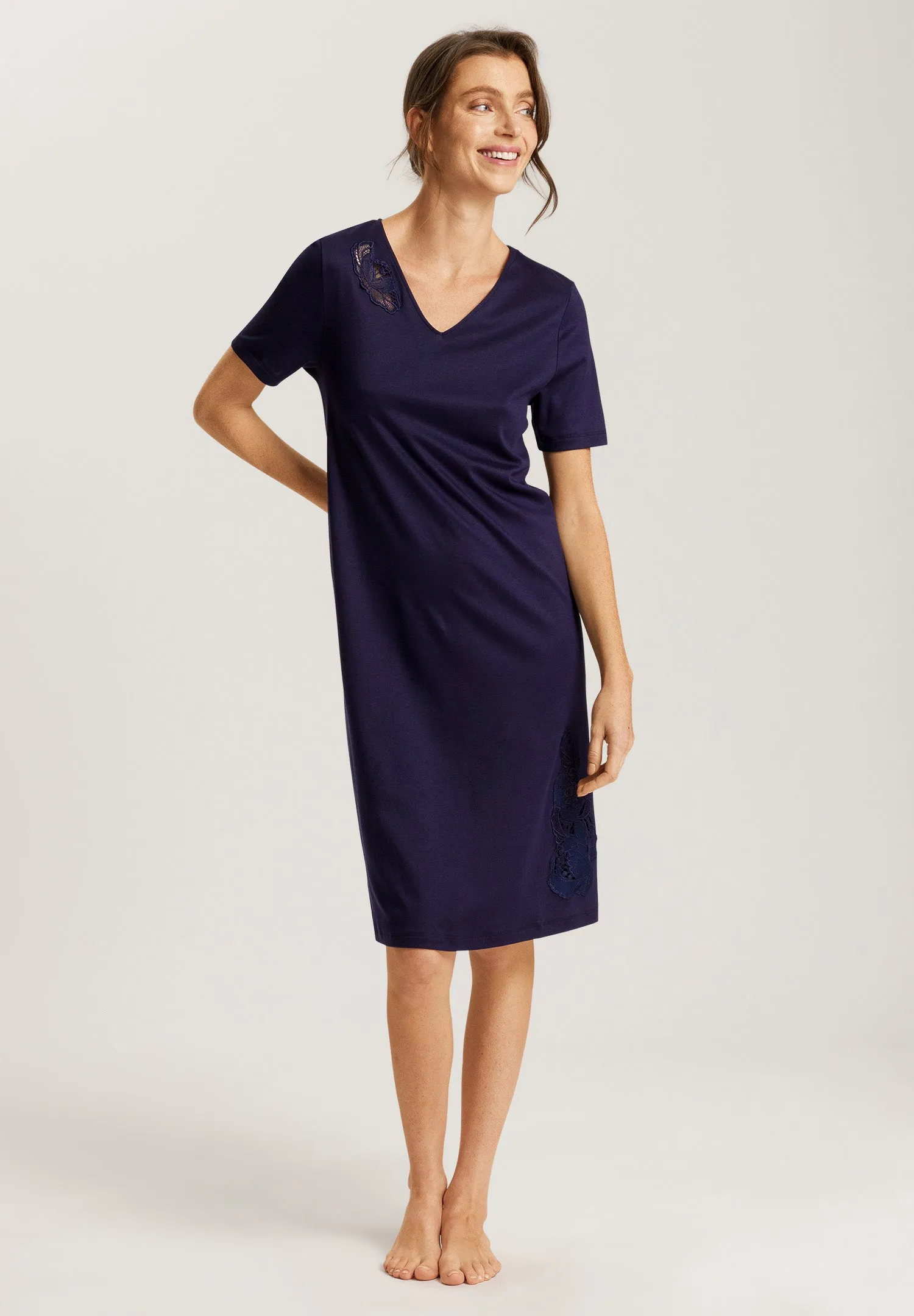 Anne Embroidered Cotton Nightgown| Evening Blue 74891-2621