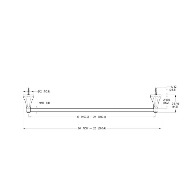 Arterra 26" Square Towel Bar in Brushed Nickel