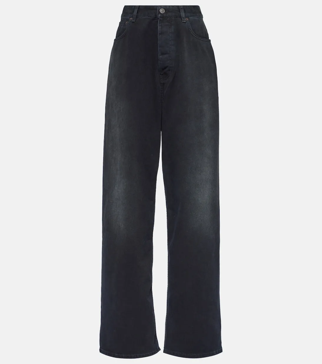 Balenciaga High Rise Wide Leg Jeans, Black