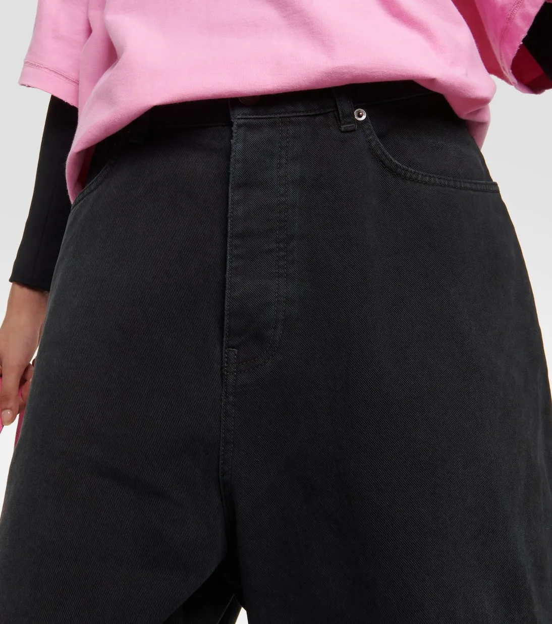 Balenciaga High Rise Wide Leg Jeans, Black