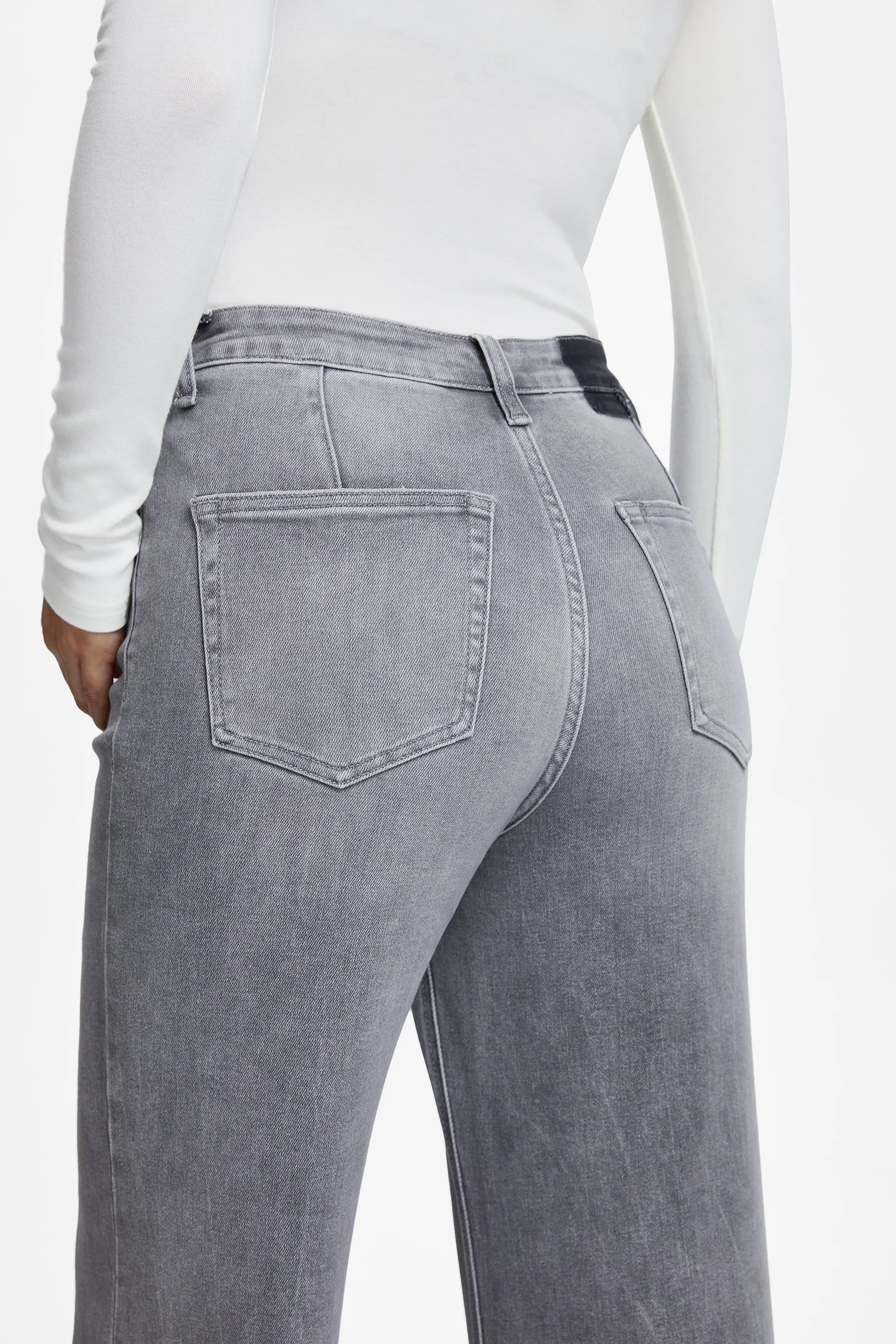 Bella High Rise Wide Leg Denim Jeans With Raw Hem
