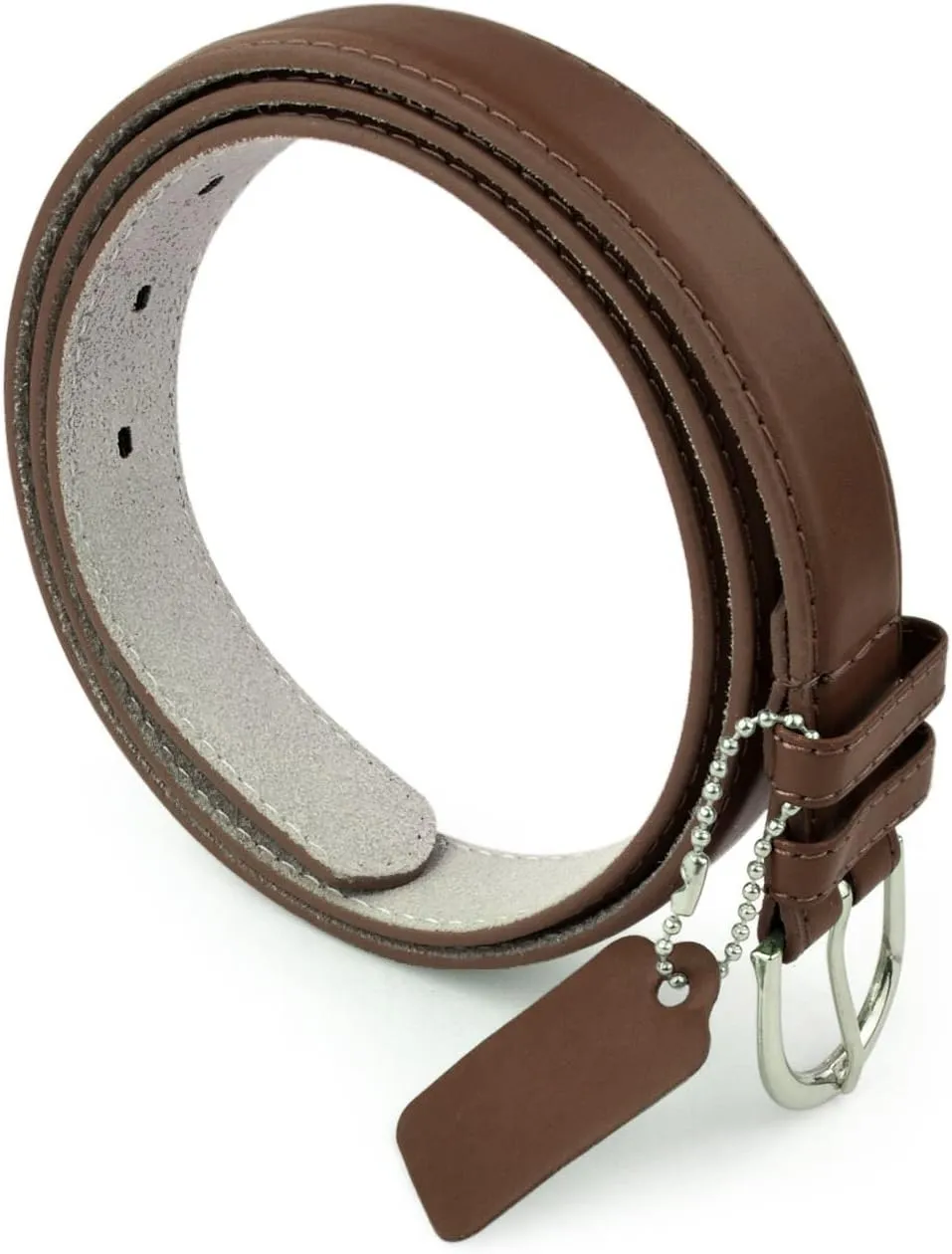 Belle Donne Small to Plus Size Belt Women, Bonded Leather, Silver Polished Buckle, Belts for Women, For Ladies Dress n Jeans