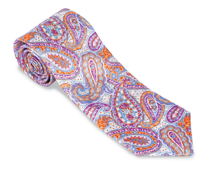 Blue/Purple Bernadette Paisley Necktie - F5418