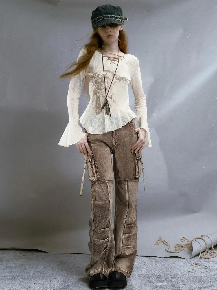 Brown Low-rise Jeans【s0000003259】