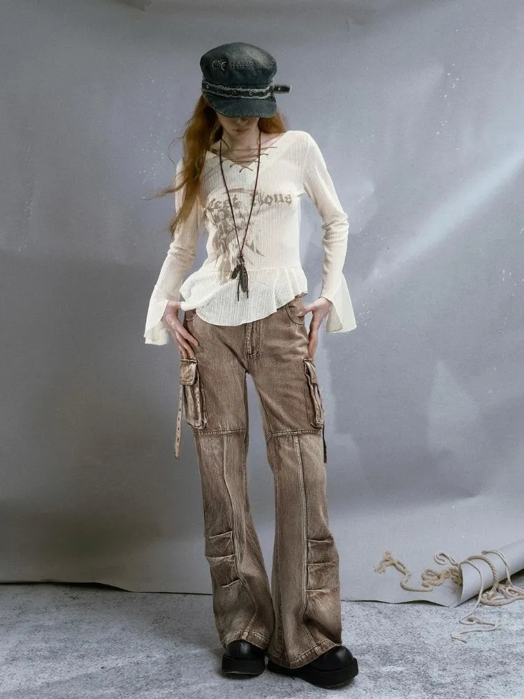Brown Low-rise Jeans【s0000003259】