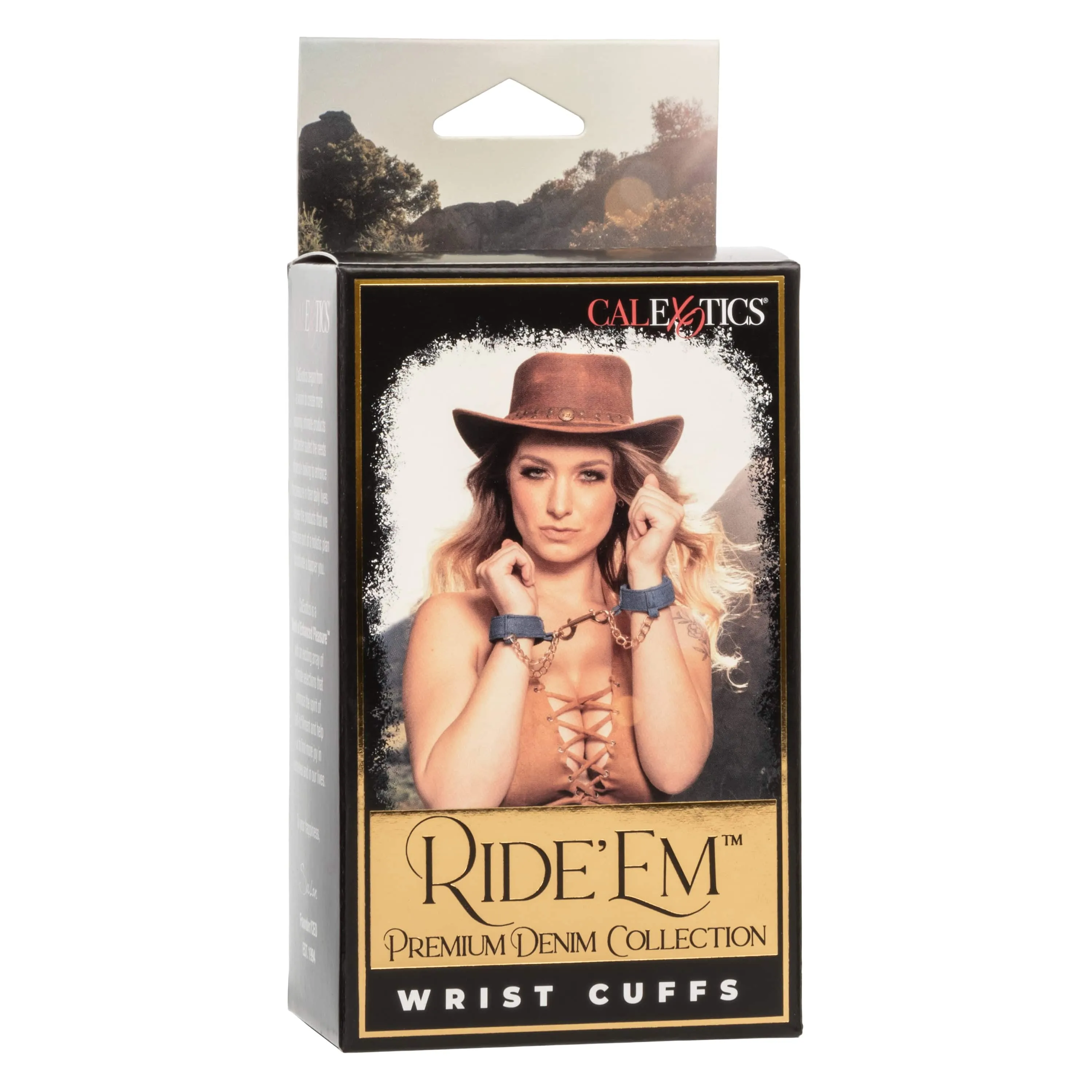 California Exotics - Ride 'em Premium Denim Collection Wrist Cuffs (Blue)