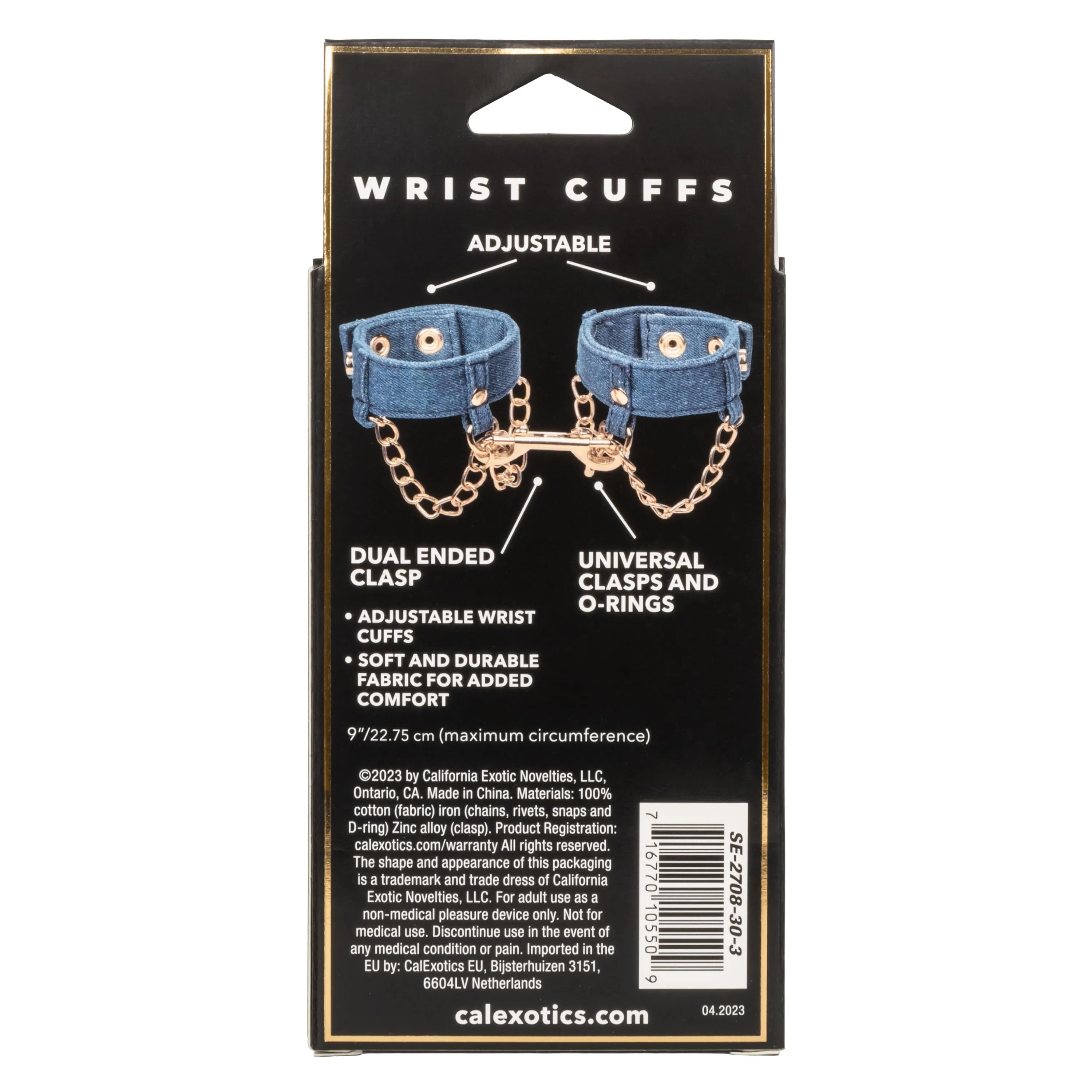 California Exotics - Ride 'em Premium Denim Collection Wrist Cuffs (Blue)