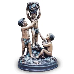 Cherubs Holding Grapes Bronze Sculpture