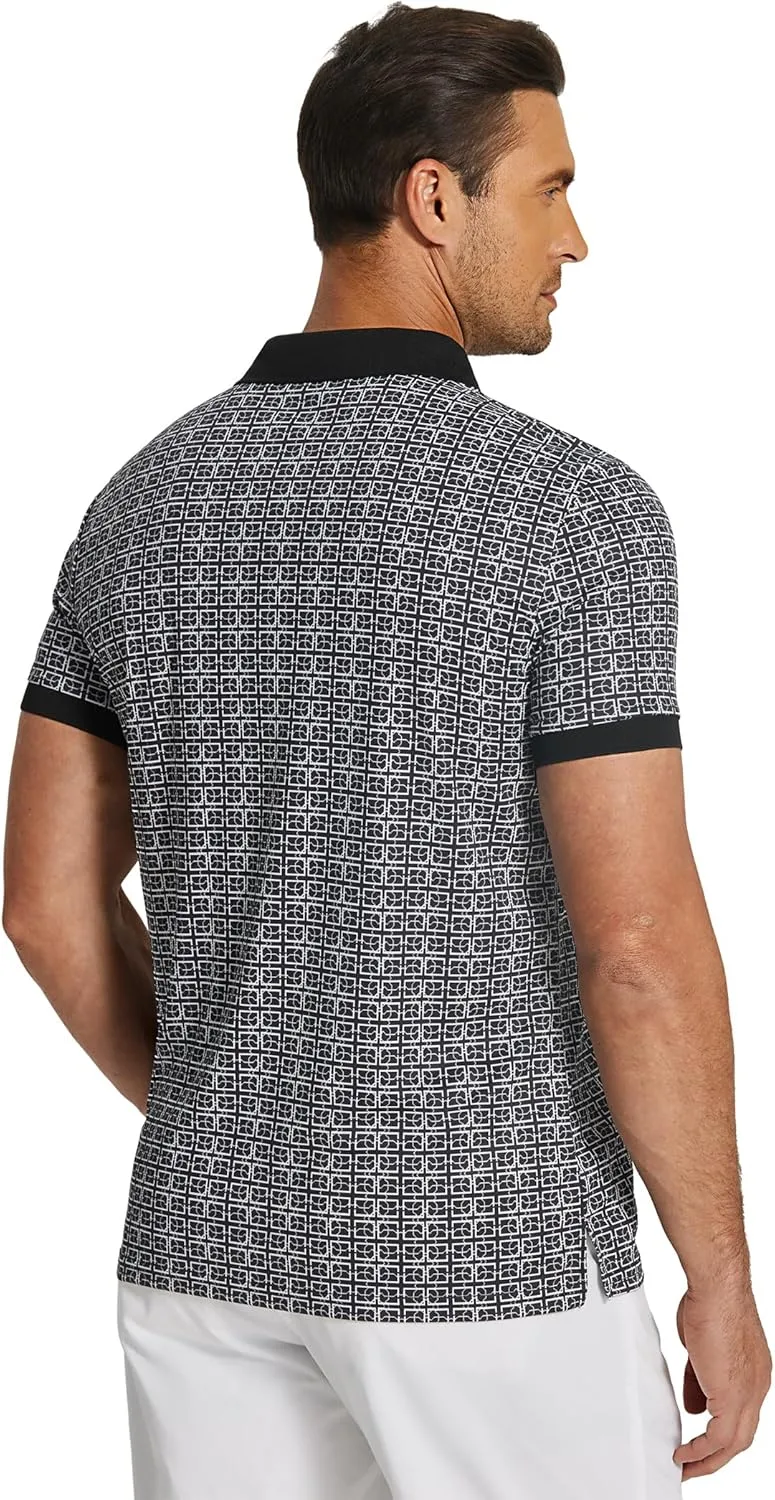 COOFANDY Men's Polo Shirts Short Sleeve Print Performance Golf Shirts Fashion Casual Beach Collared T-Shirts