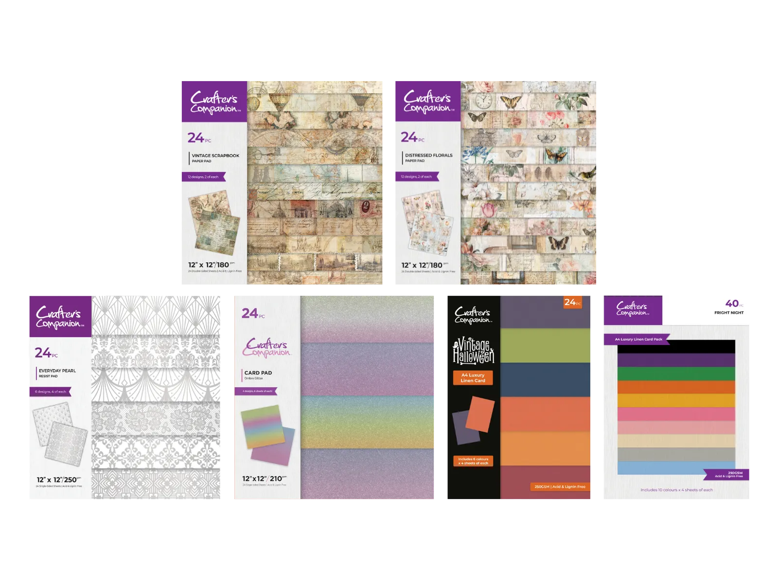 Crafter's Companion 12x12 Vintage & Distressed Florals Paper Pads SHOWSTOPPER