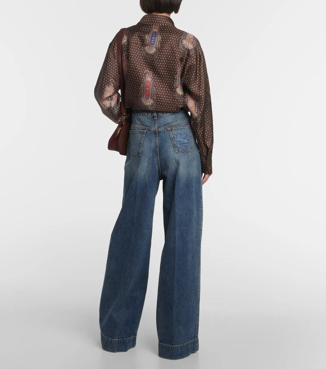Etro High Rise Wide Leg Jeans, Blue