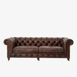 Four Hands Conrad Leather Sofa in Cigar