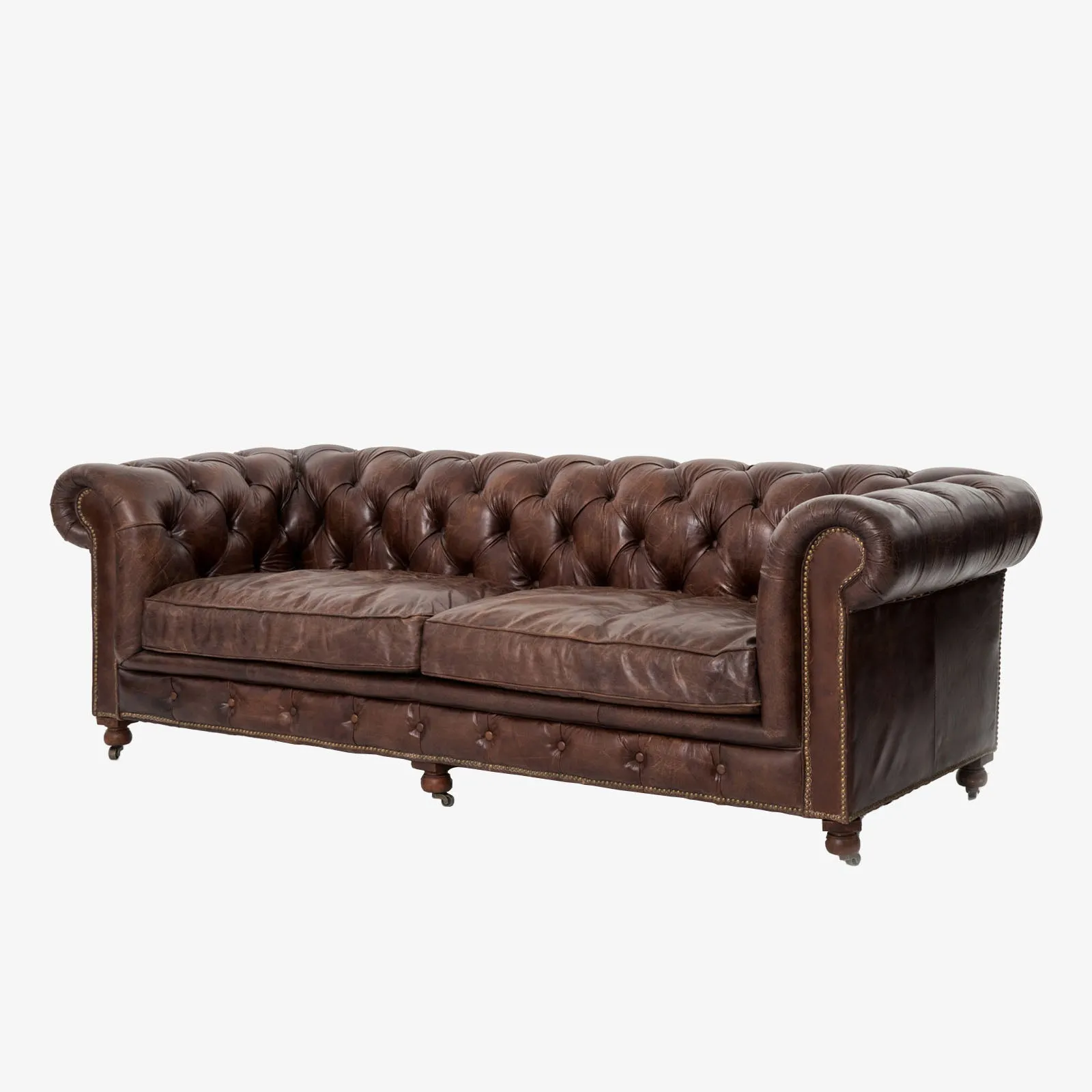 Four Hands Conrad Leather Sofa in Cigar