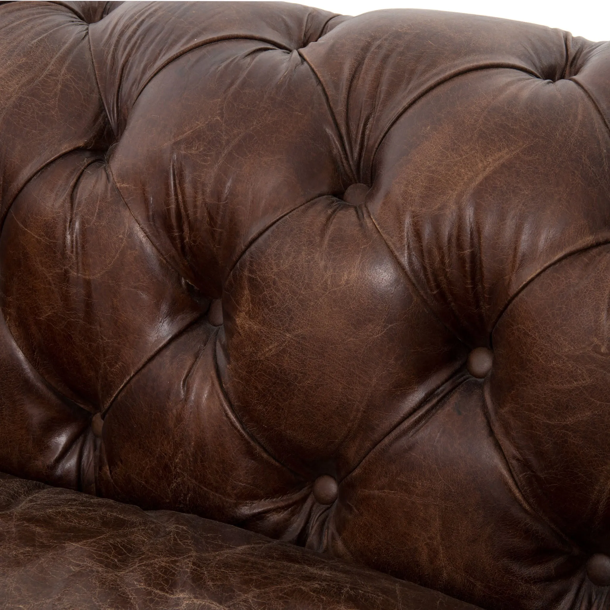 Four Hands Conrad Leather Sofa in Cigar