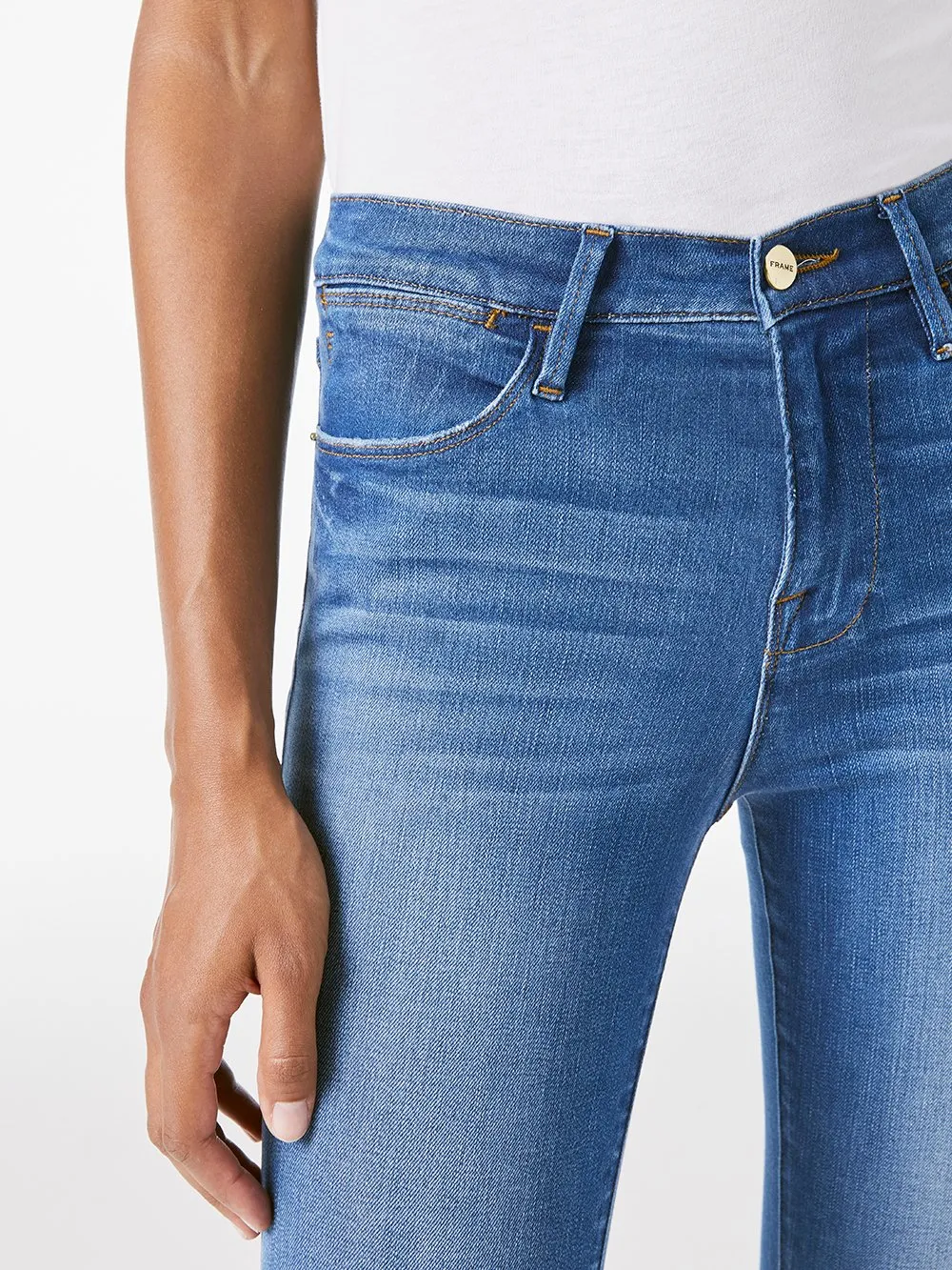 Frame - Le High Skinny Raw Edge in Ambrose