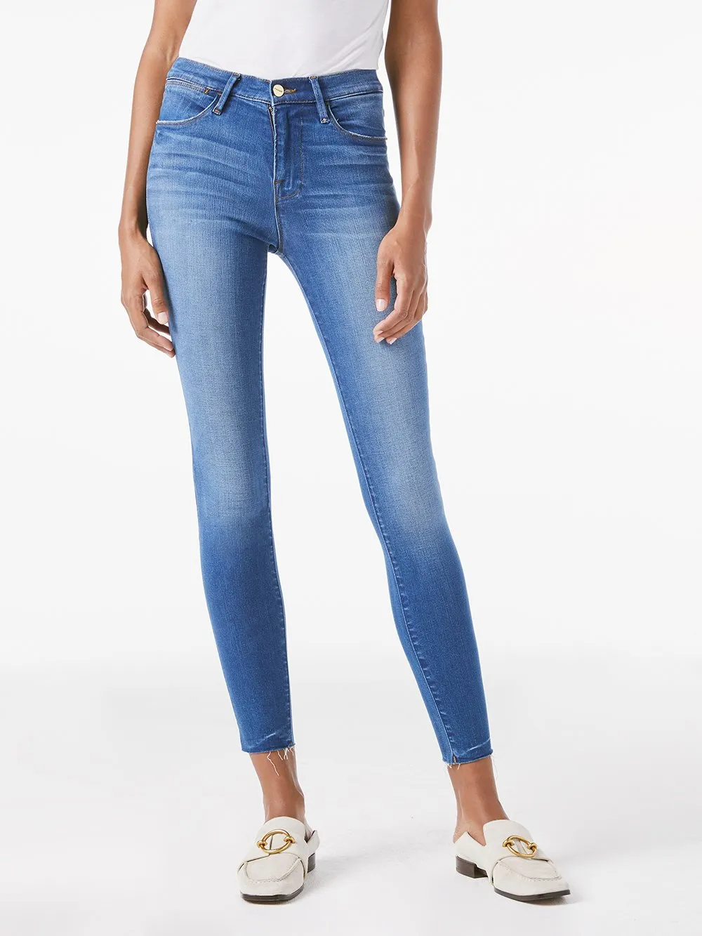 Frame - Le High Skinny Raw Edge in Ambrose