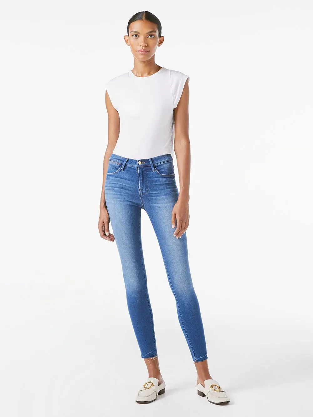 Frame - Le High Skinny Raw Edge in Ambrose