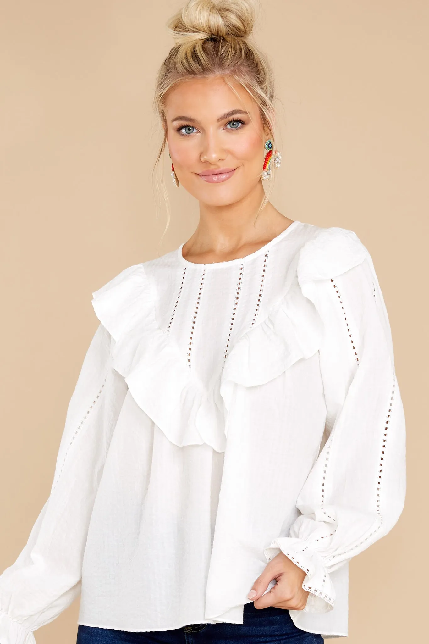 Fresh Start White Eyelet Top