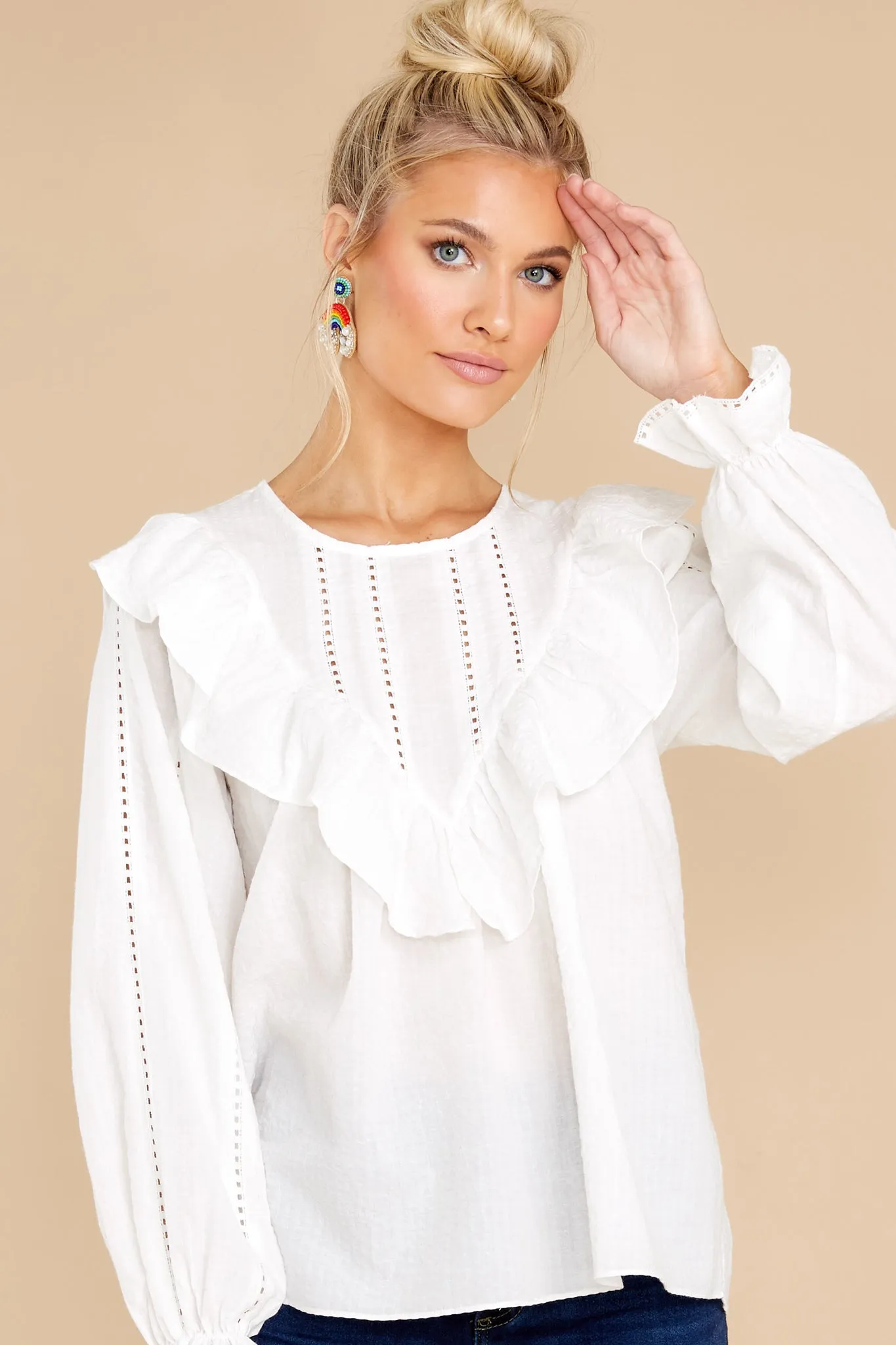 Fresh Start White Eyelet Top