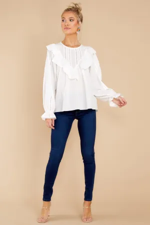 Fresh Start White Eyelet Top