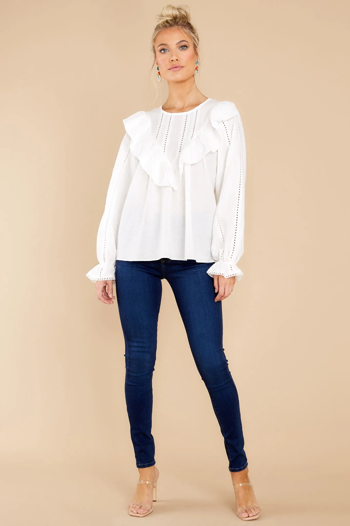 Fresh Start White Eyelet Top