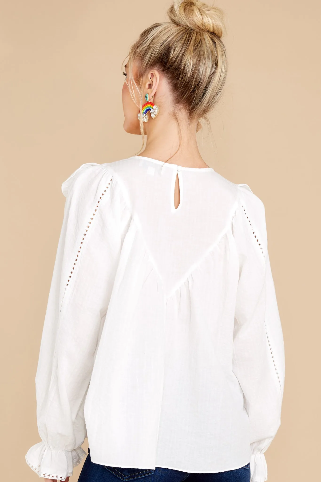 Fresh Start White Eyelet Top