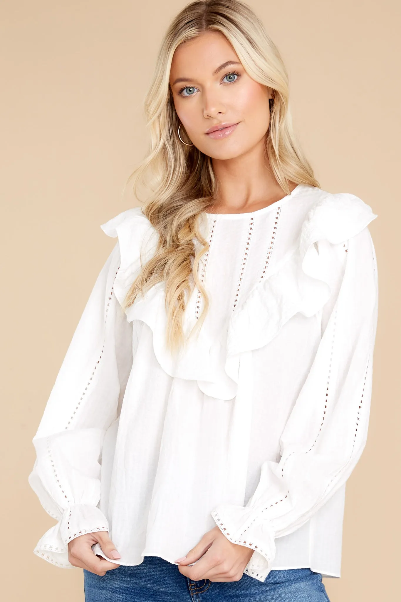 Fresh Start White Eyelet Top