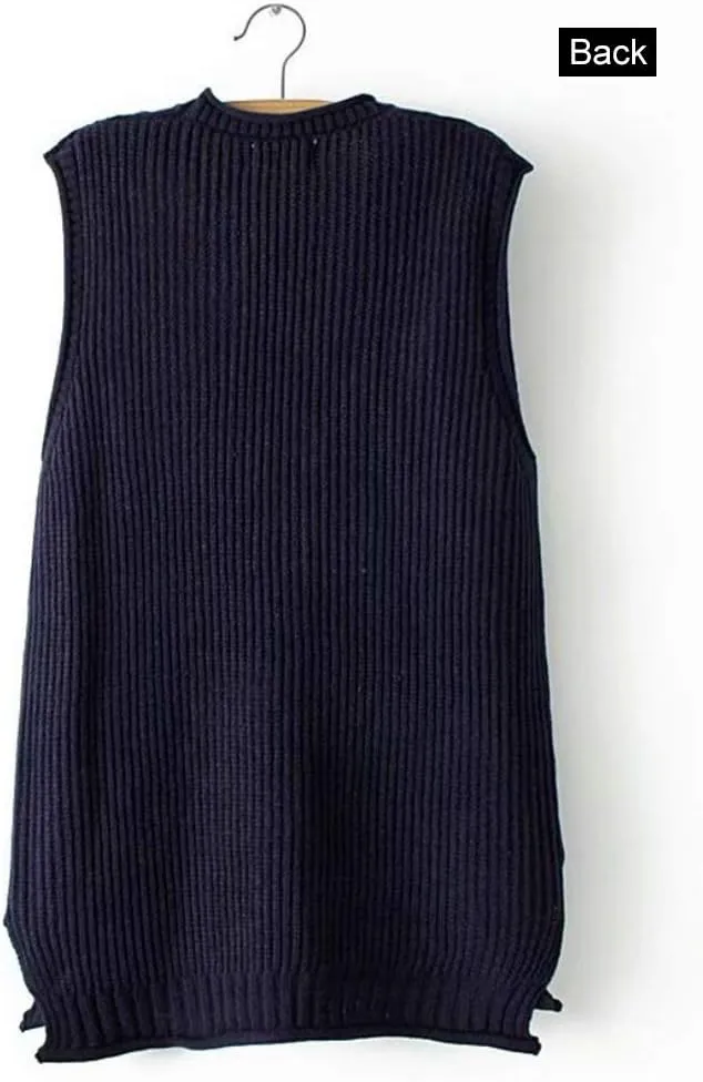 FTCayanz Women's Sweater Vest Button Down Cable Knit Cardigan Outwear