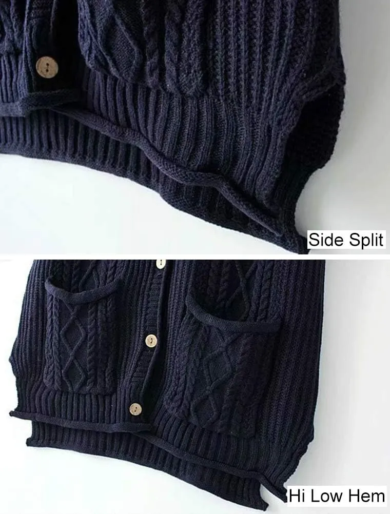 FTCayanz Women's Sweater Vest Button Down Cable Knit Cardigan Outwear
