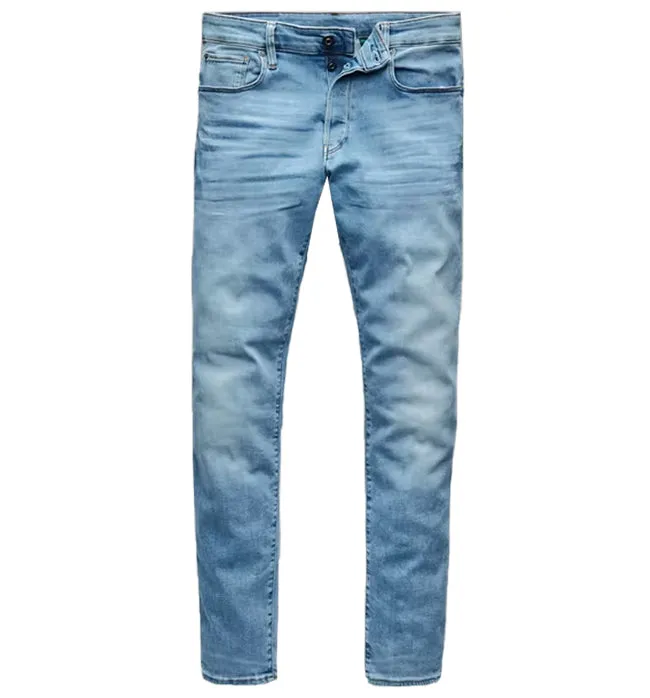 G Star Mens 3301 Slim Jeans Light Indigo Aged
