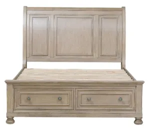 Homelegance Bethel Queen Sleigh Platform Bed with Footboard Storage in Gray 2259GY-1*