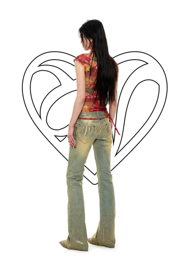 Irregular Distressed Slimming Flare Jeans【s0000009143】