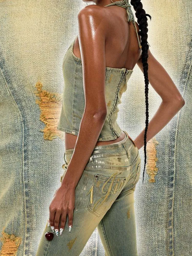 Irregular Distressed Slimming Flare Jeans【s0000009143】