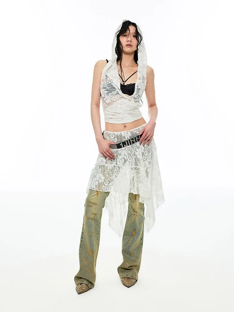 Irregular Distressed Slimming Flare Jeans【s0000009143】