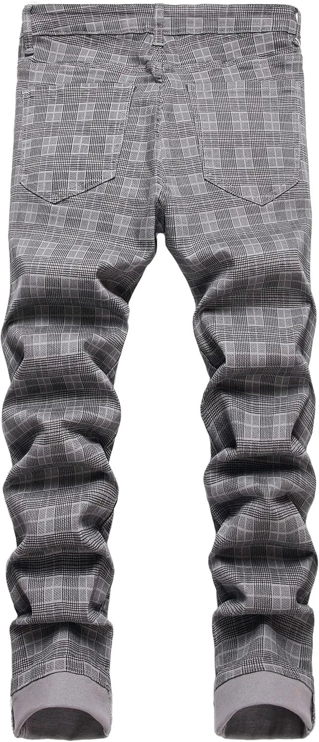 JUNBAOSS Men's Slim Fit Jeans Stretch Ripped Skinny Jeans for Men, Fashion Straight Leg Comfort Flex Waist Casual Pants