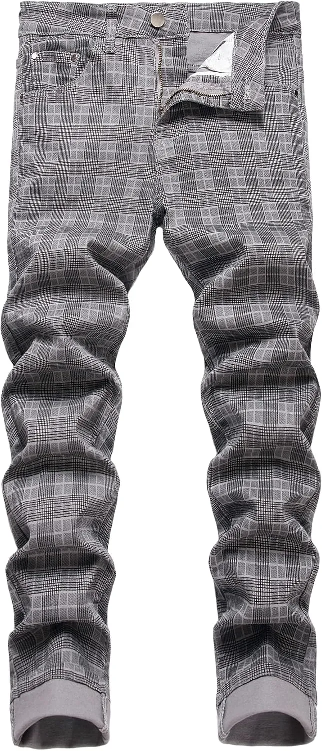 JUNBAOSS Men's Slim Fit Jeans Stretch Ripped Skinny Jeans for Men, Fashion Straight Leg Comfort Flex Waist Casual Pants