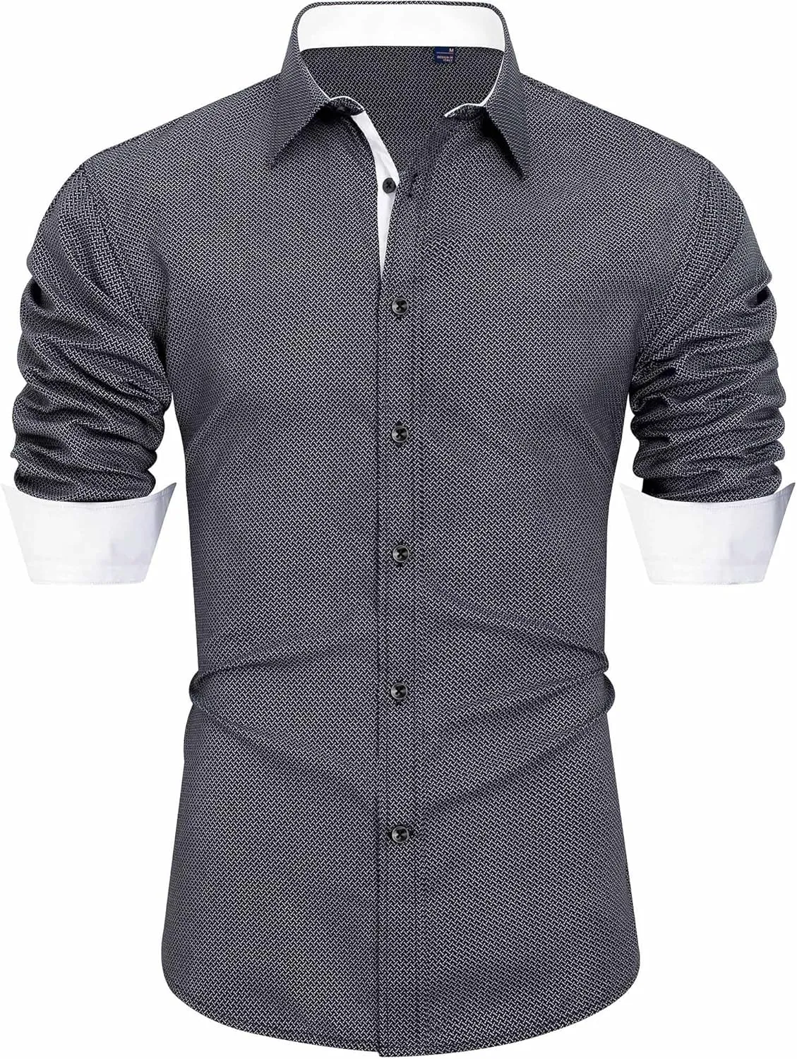 J.VER Men's Printed Dress Shirts Casual Long Sleeve Stylish Button Down Shirt