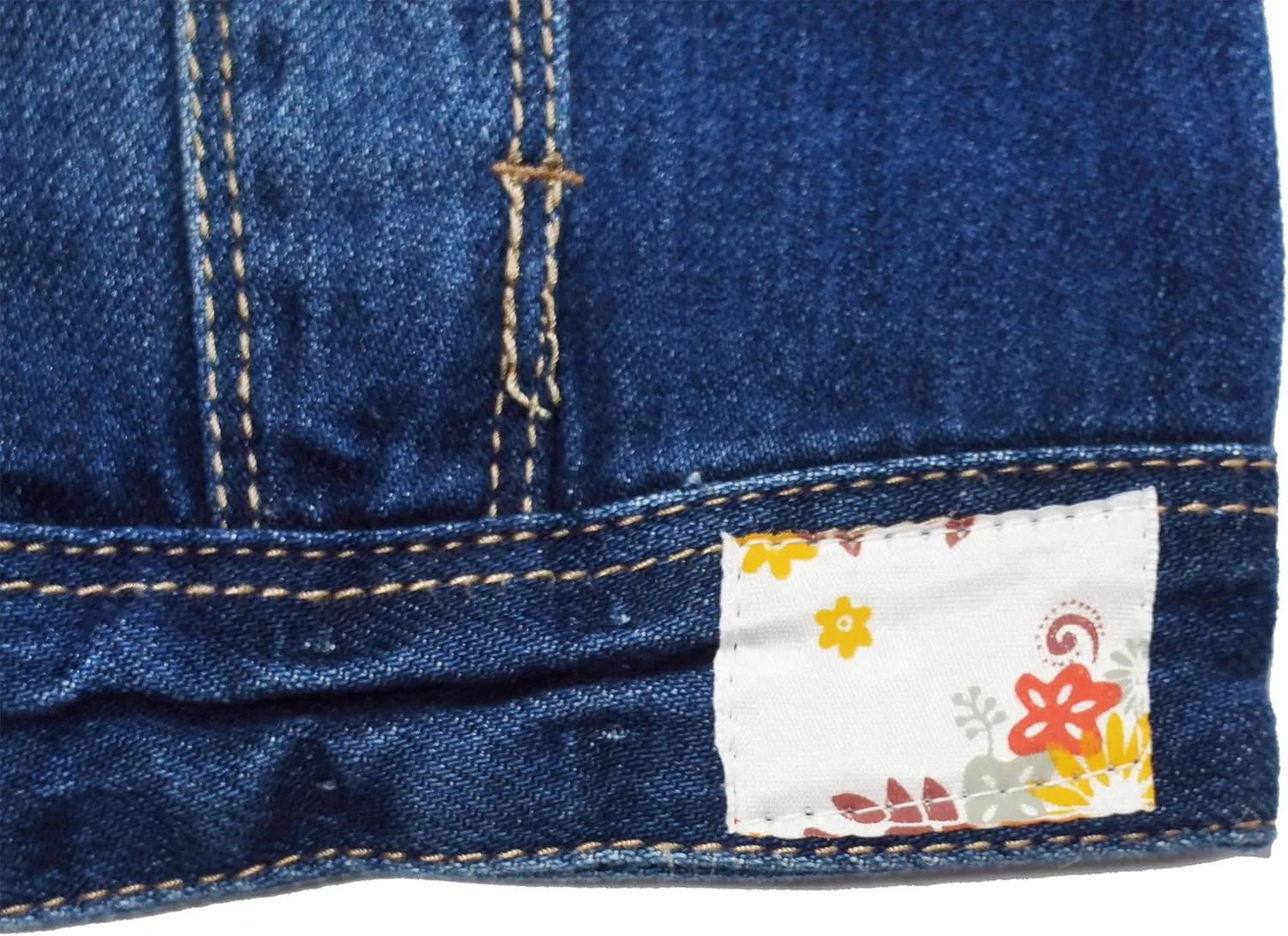 KIDSCOOL SPACE Little Girl Jean Jacket,Flower Embroidered Denim Outfits