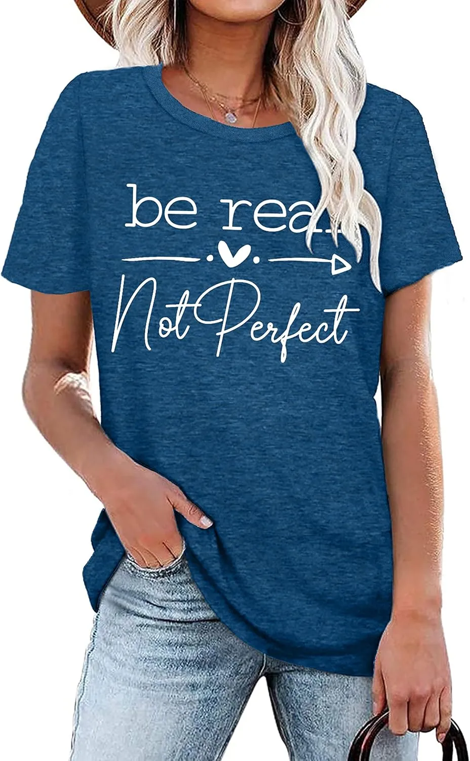 Kindness Shirt Tops for Women Be Real Not Perfect T-Shirt Short Sleeve Inspirational Graphic Tees Shirts