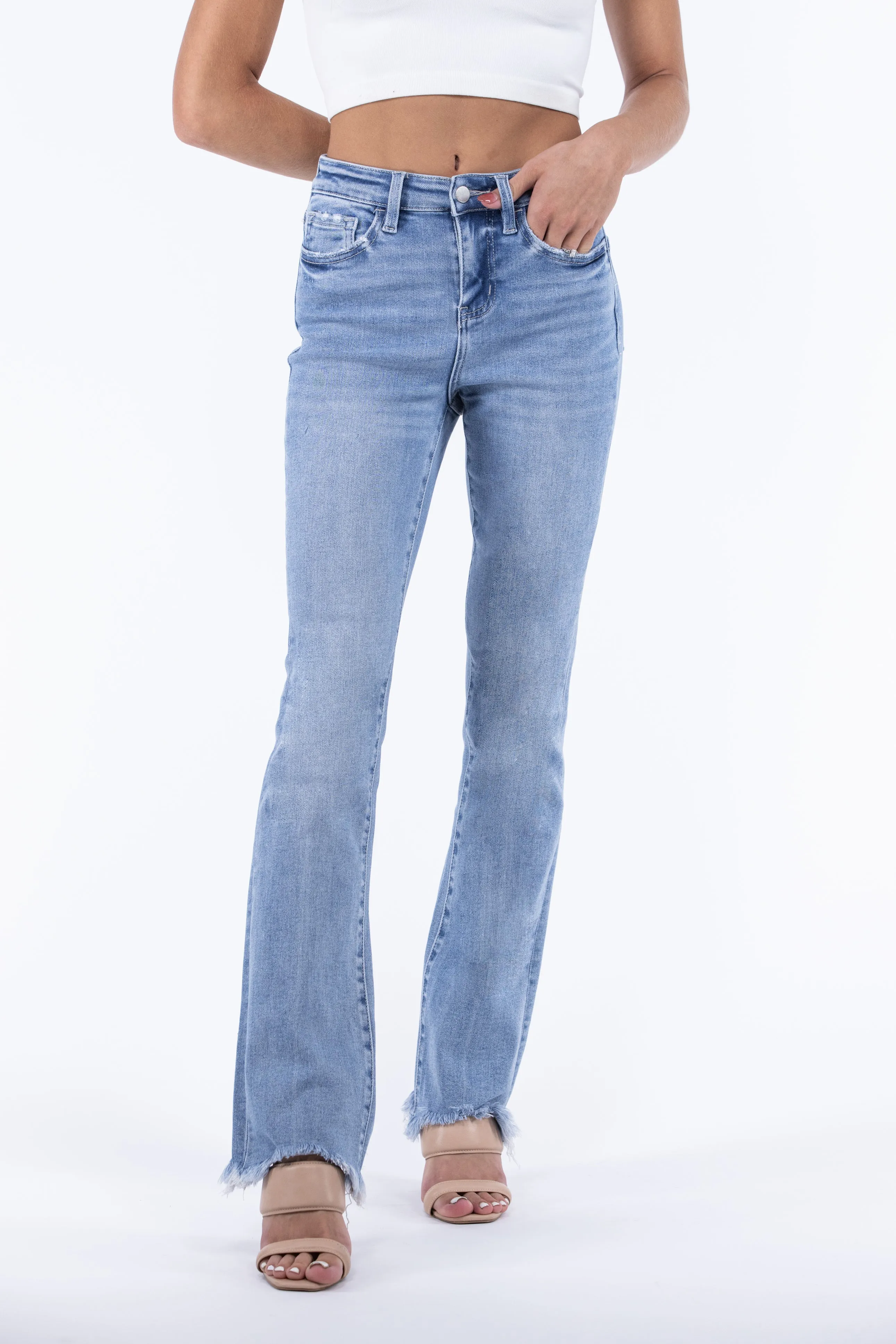 Kiss Goodbye from Flying Monkey: High-Rise Bootcut Denim