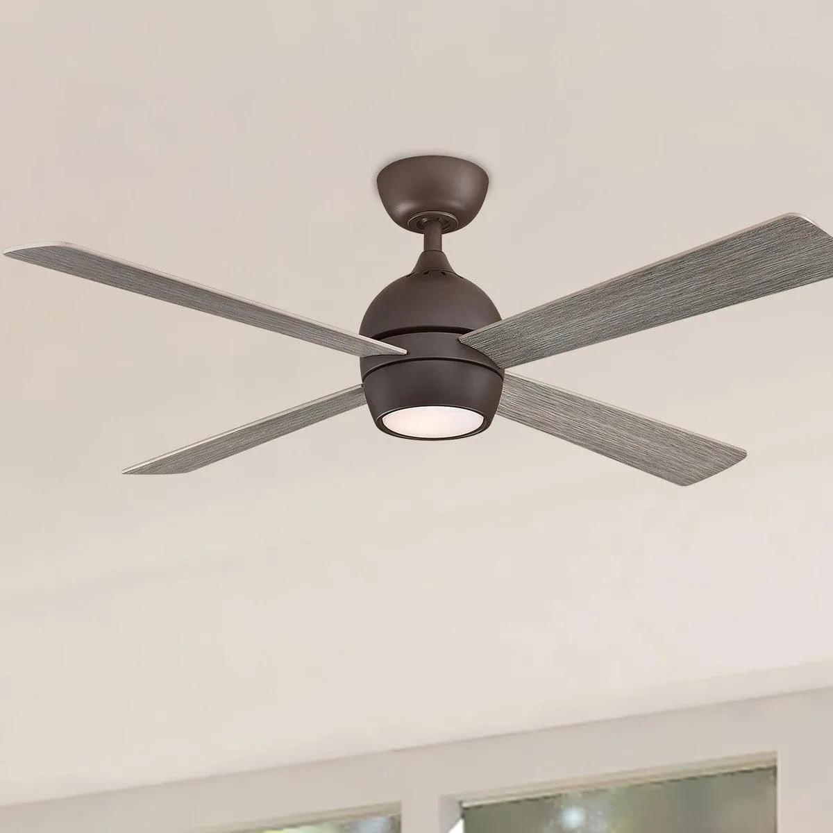 Kwad 52 Inch Matte Greige Modern LED Ceiling Fan with Remote