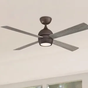 Kwad 52 Inch Matte Greige Modern LED Ceiling Fan with Remote
