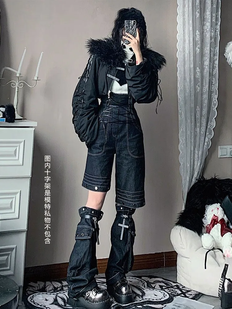 Lace-up Suspenders Jeans【s0000000301】