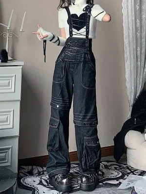 Lace-up Suspenders Jeans【s0000000301】