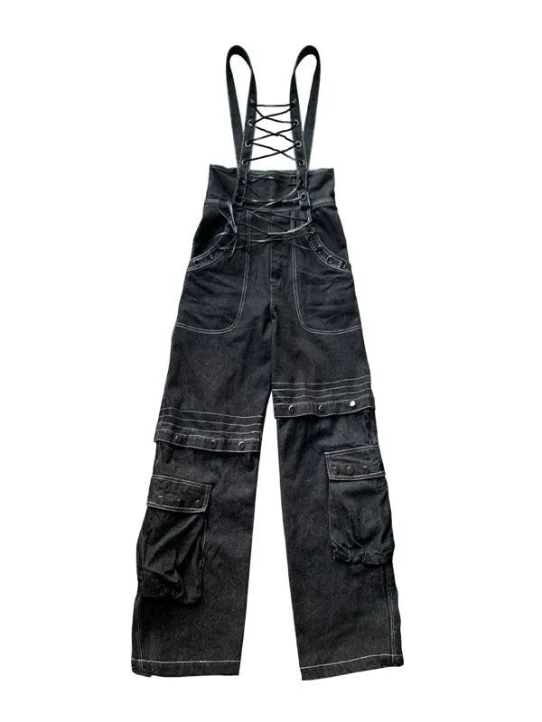Lace-up Suspenders Jeans【s0000000301】